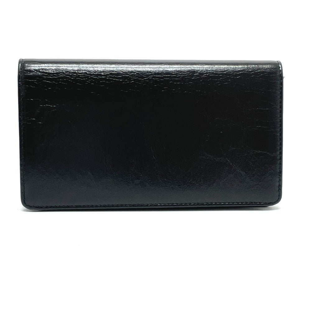 CHANEL Folded wallet A82184 leather black VOTEZ COCO Logo embossed vintage Women Used Authentic