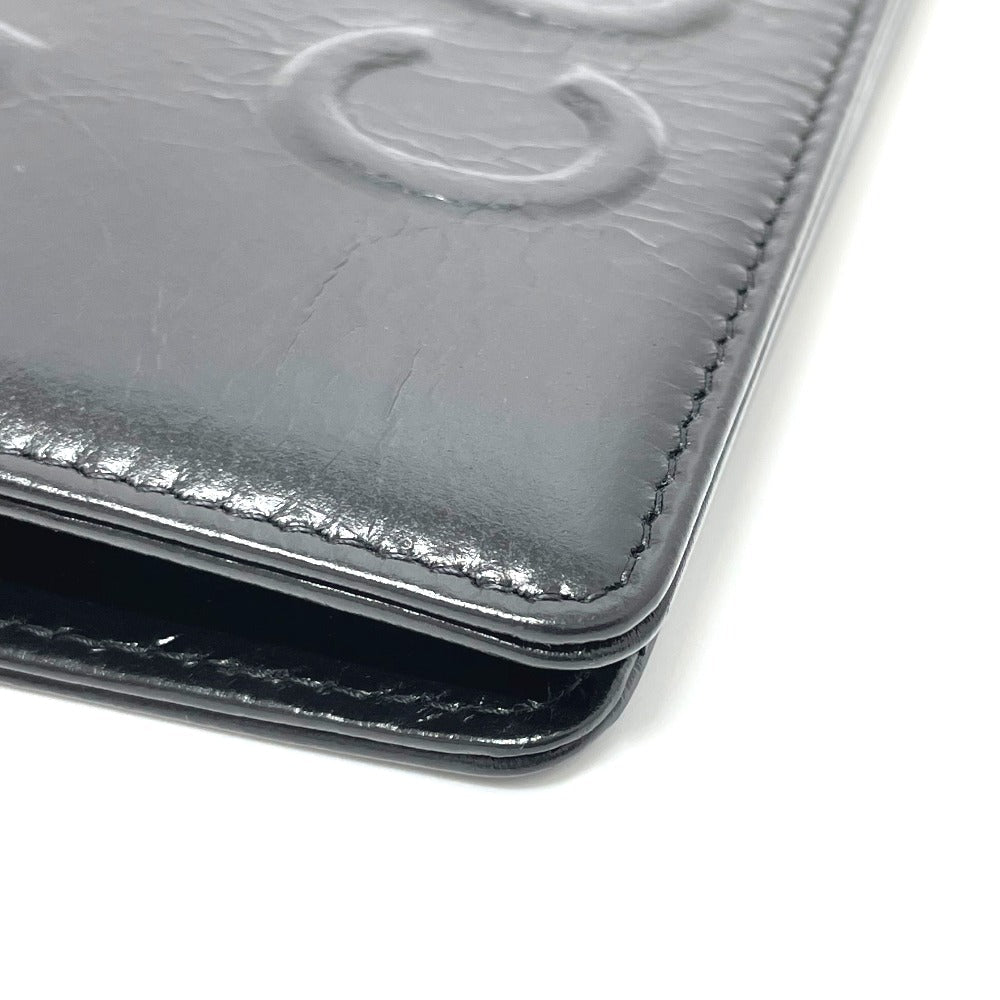 CHANEL Folded wallet A82184 leather black VOTEZ COCO Logo embossed vintage Women Used Authentic