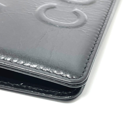 CHANEL Folded wallet A82184 leather black VOTEZ COCO Logo embossed vintage Women Used Authentic
