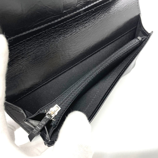 CHANEL Folded wallet A82184 leather black VOTEZ COCO Logo embossed vintage Women Used Authentic
