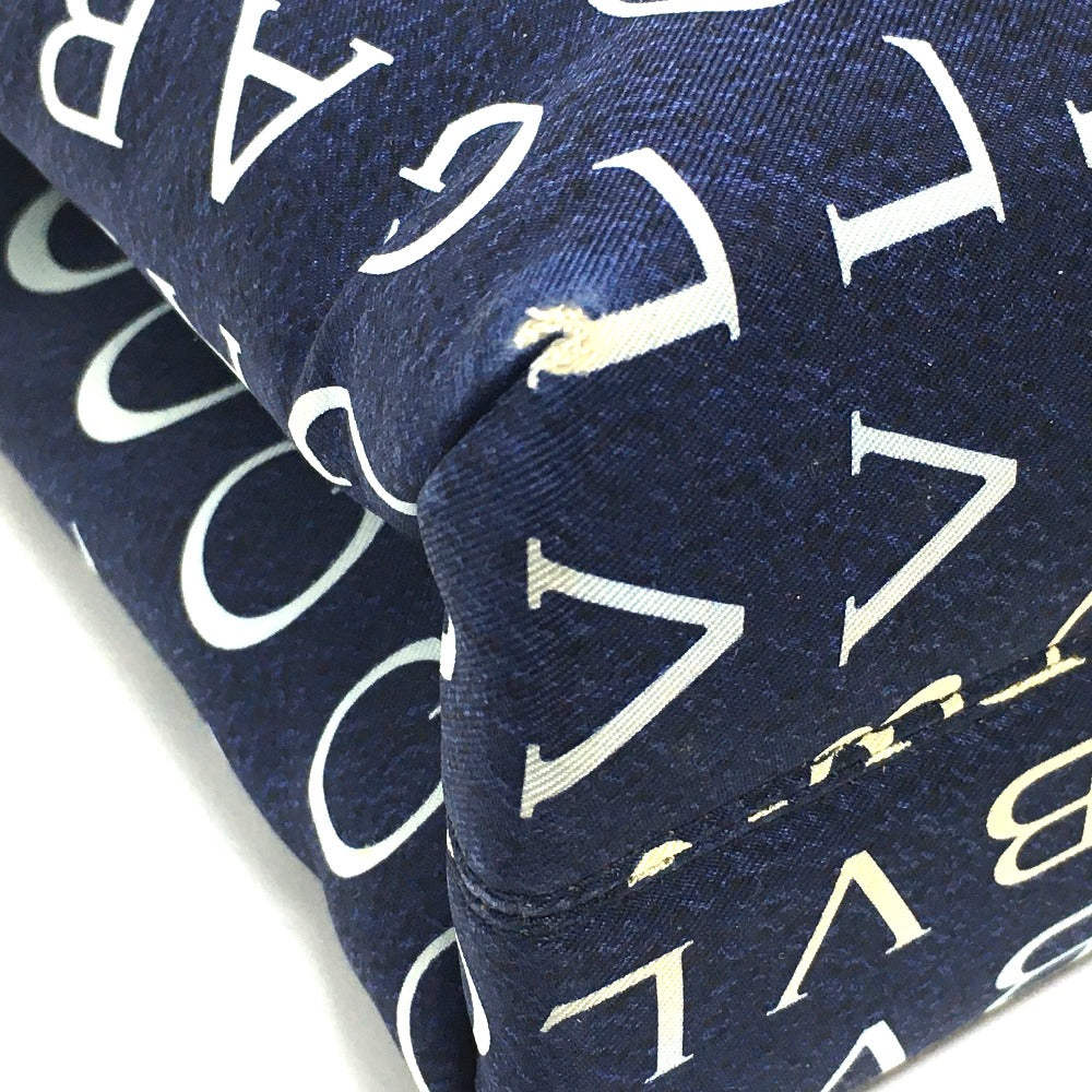 BVLGARI Shoulder Bag leather Navy logo Shoulder