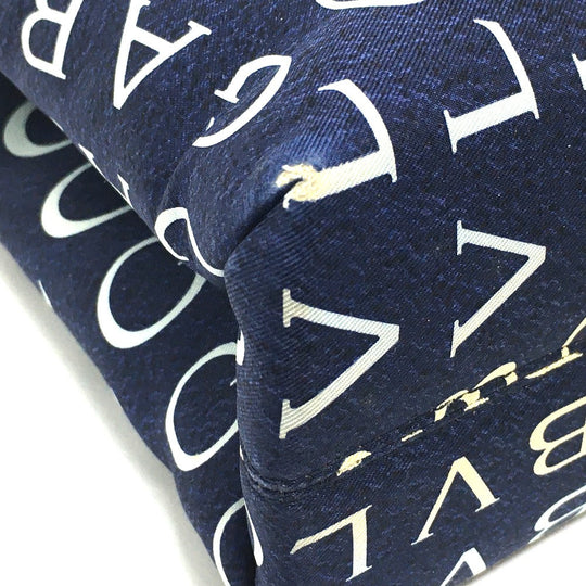 BVLGARI Shoulder Bag leather Navy logo Shoulder