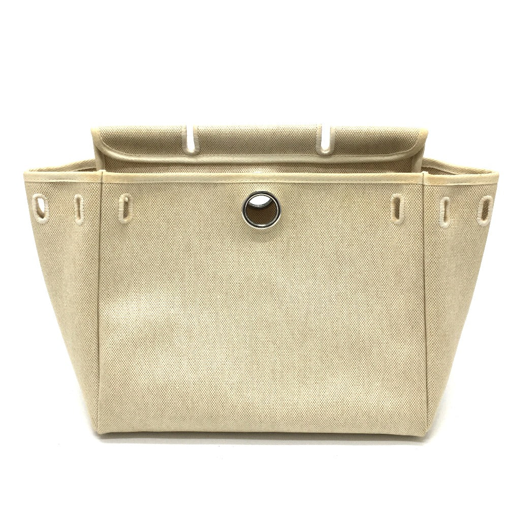 HERMES Backpack Leather/Toile GM beige With replacement bag Herbag add PM Women Used Authentic