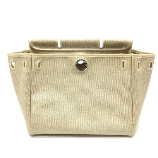HERMES Backpack Leather/Toile GM beige With replacement bag Herbag add PM Women Used Authentic