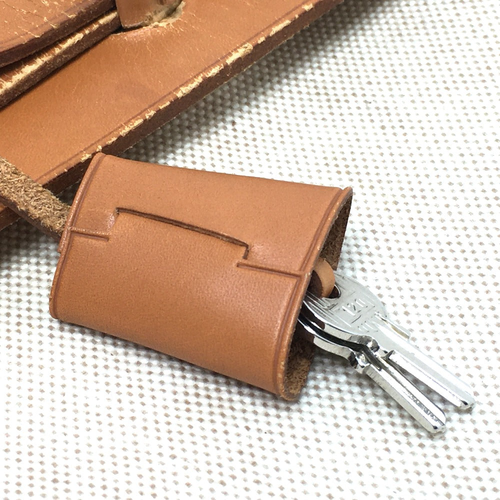 HERMES Backpack Leather/Toile GM beige With replacement bag Herbag add PM Women Used Authentic