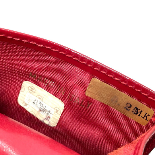 CHANEL Shoulder Bag Patent leather Red CCCOCO Mark Chain pochette Women Used Authentic