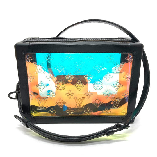LOUIS VUITTON Shoulder Bag M55932 Leather, Monogram Prism Hologram x Black Monogram prism Soft Trunk mens Used Authentic