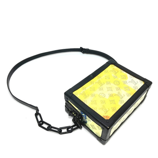 LOUIS VUITTON Shoulder Bag M55932 Leather, Monogram Prism Hologram x Black Monogram prism Soft Trunk mens Used Authentic