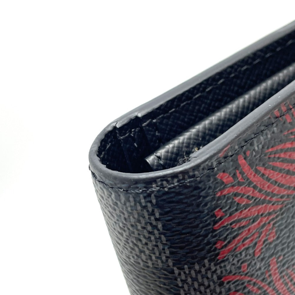 LOUIS VUITTON Long Wallet Purse N41676 Damier Grafitto Canvas Black x gray Damier Grafitte Portefeuille Brother Christopher Nemeth mens Used Authentic