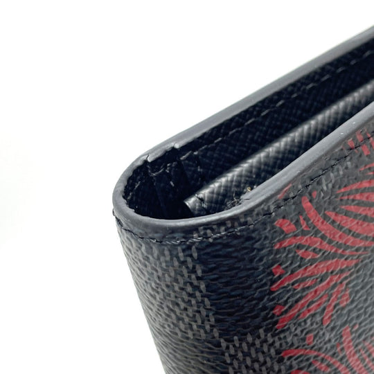 LOUIS VUITTON Long Wallet Purse N41676 Damier Grafitto Canvas Black x gray Damier Grafitte Portefeuille Brother Christopher Nemeth mens Used Authentic
