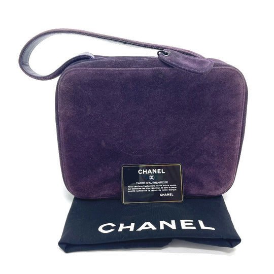CHANEL Handbag suede purple CC COCO Mark Square bag Women Used Authentic