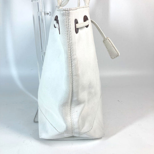 CHANEL Tote Bag Caviar skin white CC COCO Mark purse Women Used Authentic