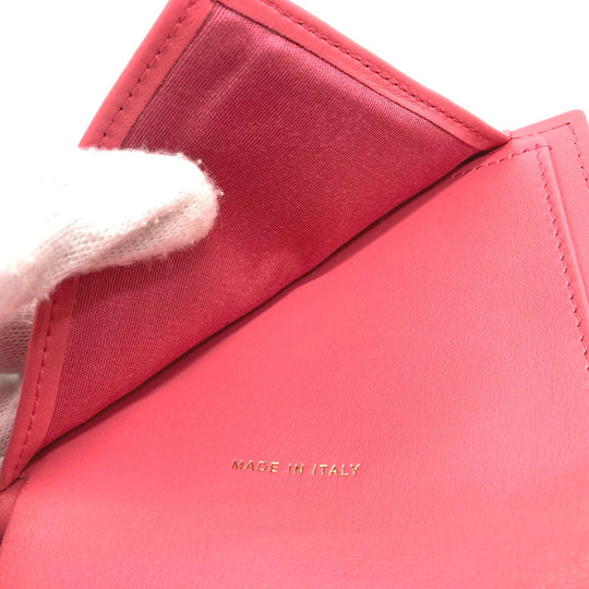CHANEL Trifold wallet AP0375 Caviar skin Pink type CC filigree Matrasse Women Used Authentic