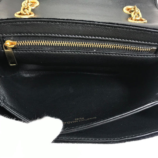 CELINE Shoulder Bag suede Black x multicolor Small C multi beads Women Used Authentic