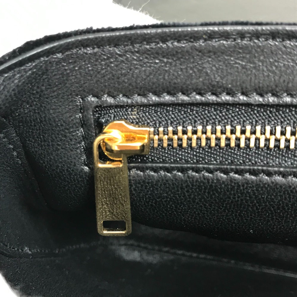CELINE Shoulder Bag suede Black x multicolor Small C multi beads Women Used Authentic