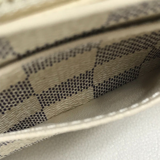 LOUIS VUITTON Long Wallet Purse N61735 Damier Azur Canvas white Damier Azur Portefeuille Sarah Women Used Authentic