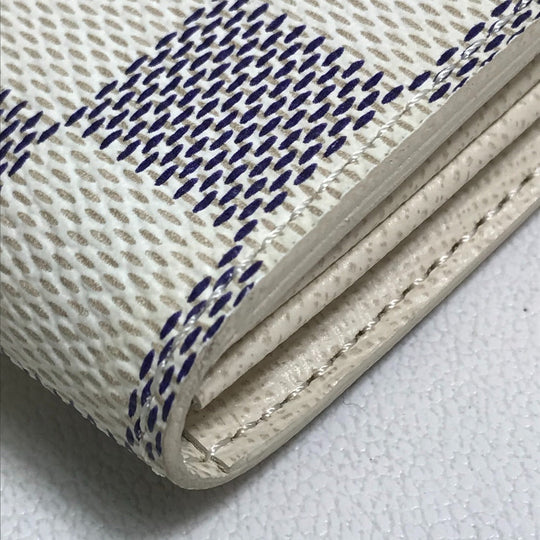 LOUIS VUITTON Long Wallet Purse N61735 Damier Azur Canvas white Damier Azur Portefeuille Sarah Women Used Authentic