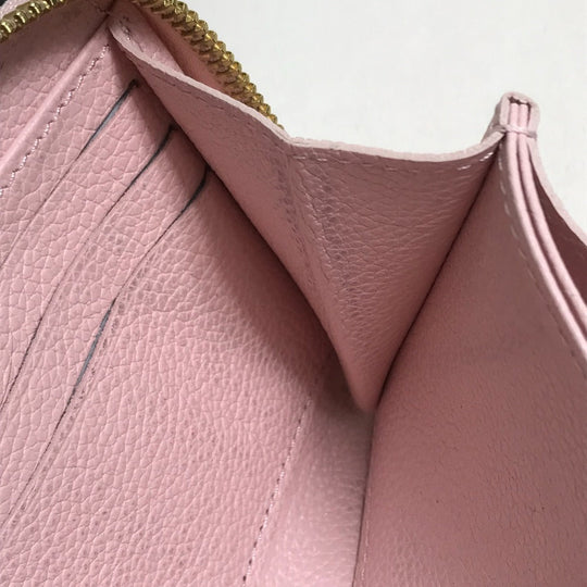 LOUIS VUITTON Long Wallet Purse M80403 Monogram Ann Platt Leather pink Monogram Ann Platt By the pool Women Used Authentic