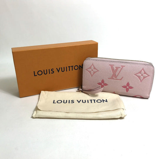 LOUIS VUITTON Long Wallet Purse M80403 Monogram Ann Platt Leather pink Monogram Ann Platt By the pool Women Used Authentic
