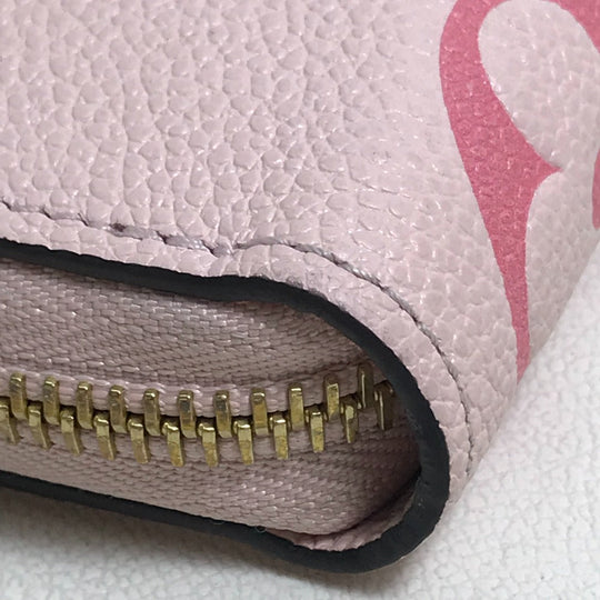 LOUIS VUITTON Long Wallet Purse M80403 Monogram Ann Platt Leather pink Monogram Ann Platt By the pool Women Used Authentic