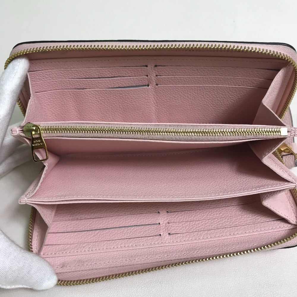 LOUIS VUITTON Long Wallet Purse M80403 Monogram Ann Platt Leather pink Monogram Ann Platt By the pool Women Used Authentic