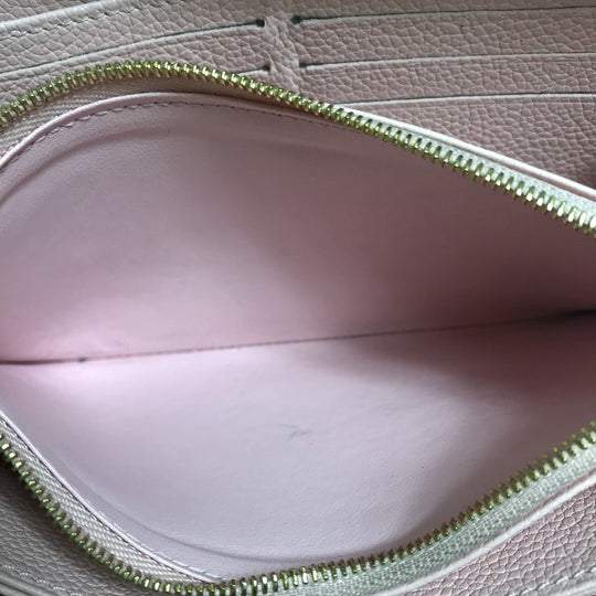 LOUIS VUITTON Long Wallet Purse M80403 Monogram Ann Platt Leather pink Monogram Ann Platt By the pool Women Used Authentic