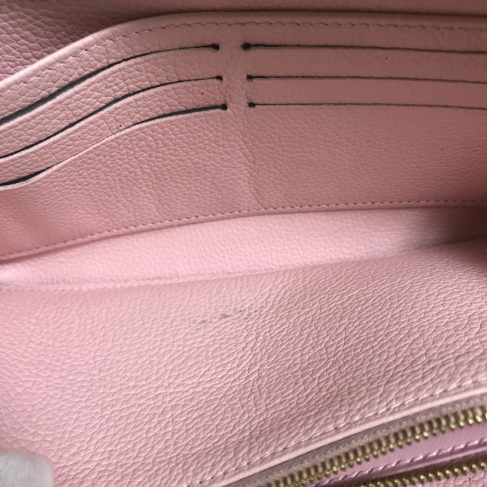 LOUIS VUITTON Long Wallet Purse M80403 Monogram Ann Platt Leather pink Monogram Ann Platt By the pool Women Used Authentic