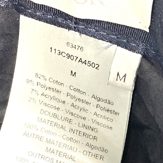 Christian Dior hat 113C907A4502 Canvas / leather Navy Oblique Bucket Women M Used Authentic