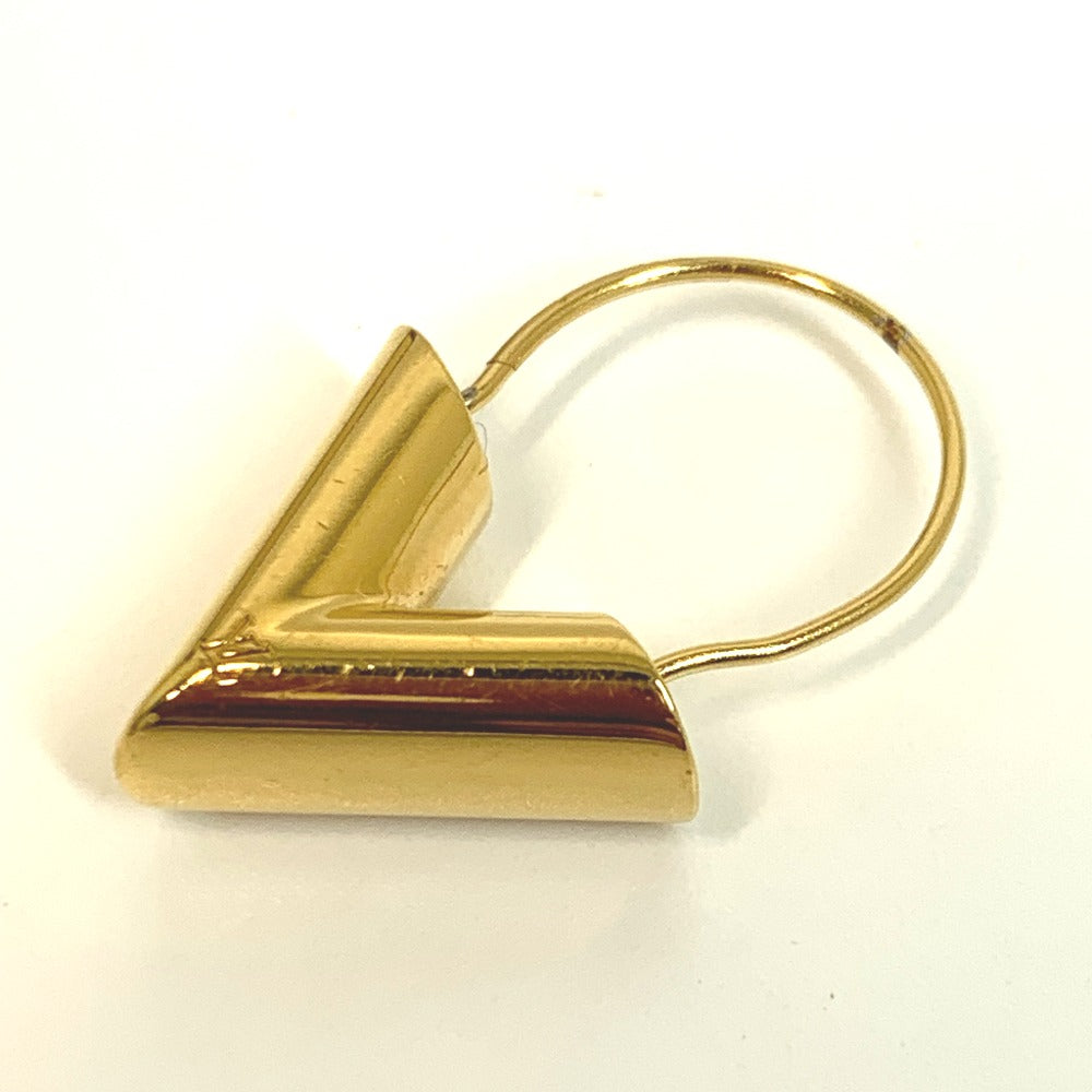 LOUIS VUITTON Pierce M61088 Gold Plated gold logo Hoop Earring Essential V