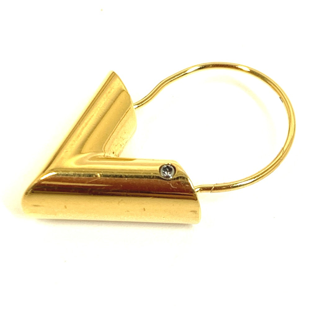 LOUIS VUITTON Pierce M61088 Gold Plated gold logo Hoop Earring Essential V