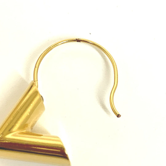 LOUIS VUITTON Pierce M61088 Gold Plated gold logo Hoop Earring Essential V