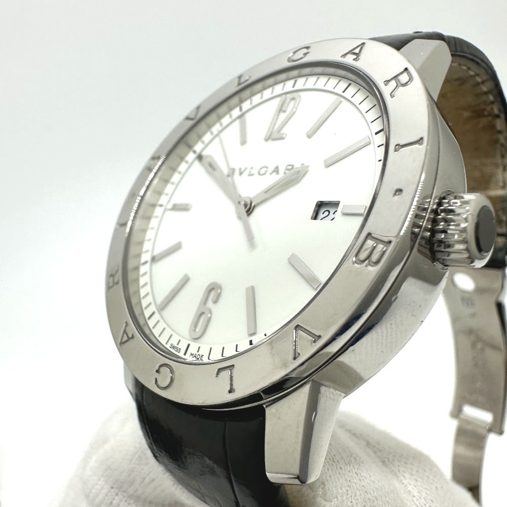 BVLGARI Watches Mechanical Automatic BB41WSLD Stainless Steel, Leather Belt Silver Bulgari Bulgari white dial mens Used Authentic