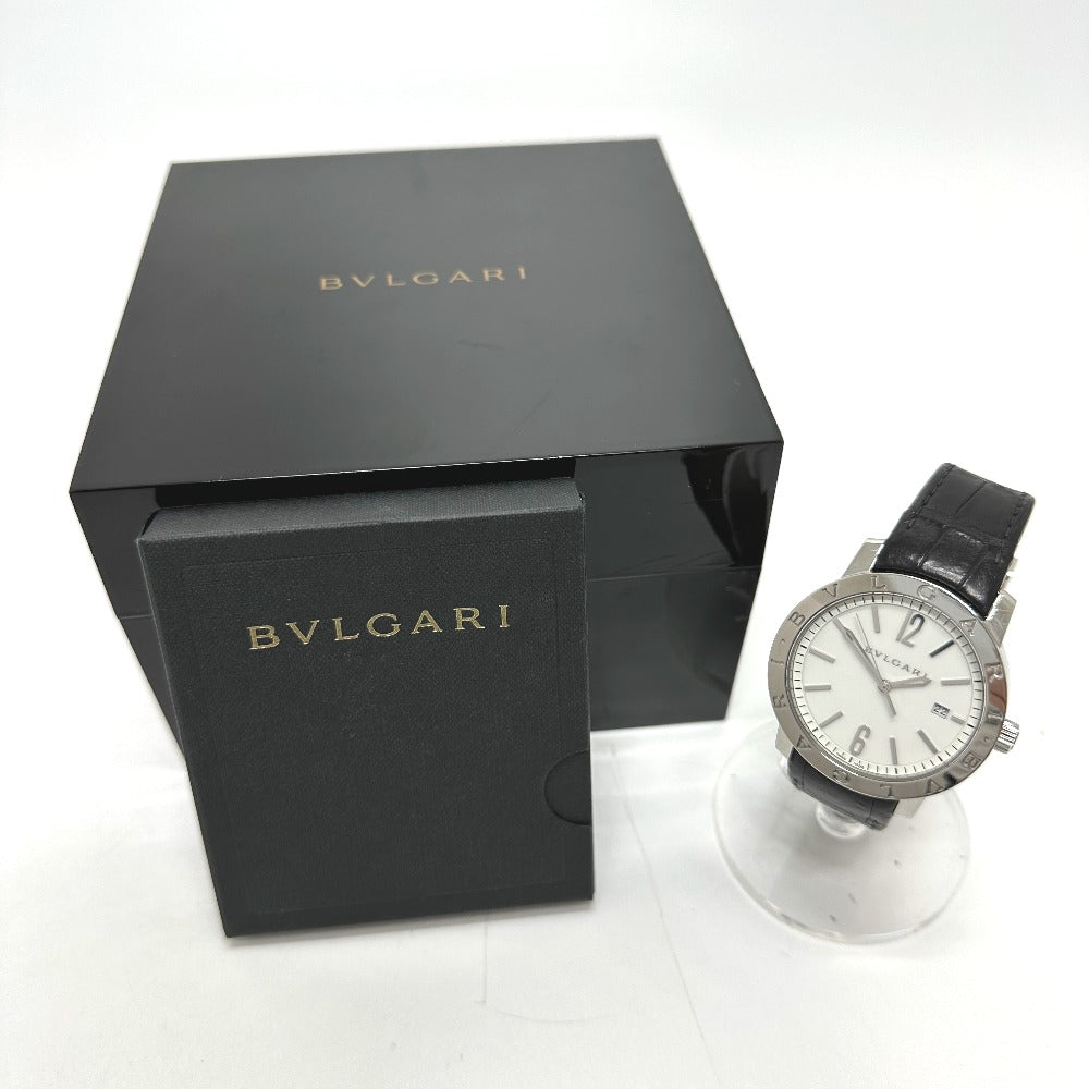 BVLGARI Watches Mechanical Automatic BB41WSLD Stainless Steel, Leather Belt Silver Bulgari Bulgari white dial mens Used Authentic