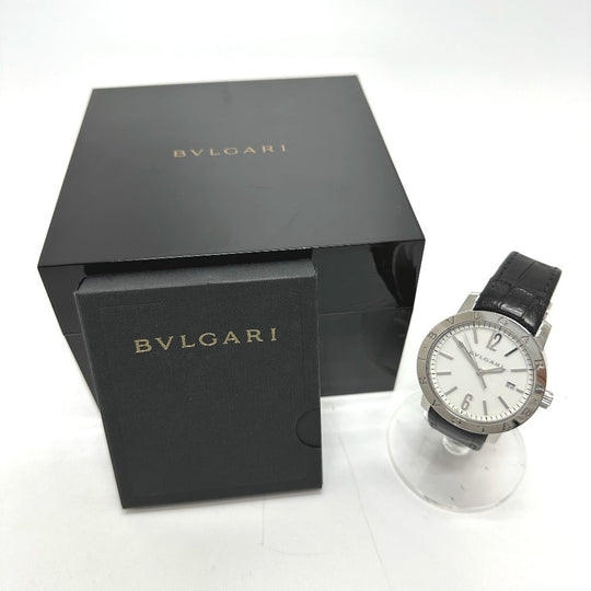 BVLGARI Watches Mechanical Automatic BB41WSLD Stainless Steel, Leather Belt Silver Bulgari Bulgari white dial mens Used Authentic