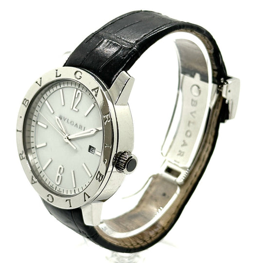 BVLGARI Watches Mechanical Automatic BB41WSLD Stainless Steel, Leather Belt Silver Bulgari Bulgari white dial mens Used Authentic
