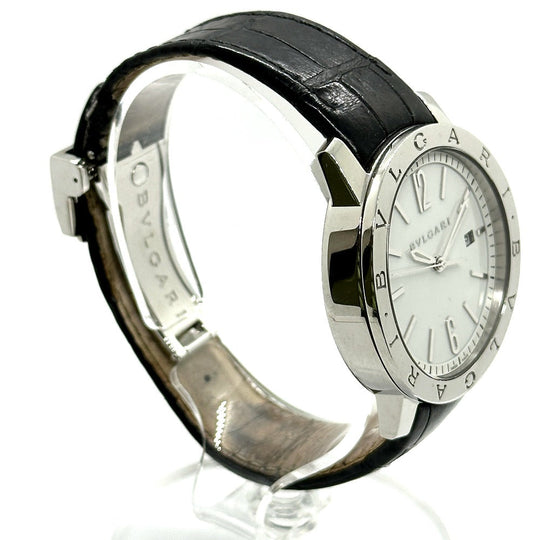 BVLGARI Watches Mechanical Automatic BB41WSLD Stainless Steel, Leather Belt Silver Bulgari Bulgari white dial mens Used Authentic