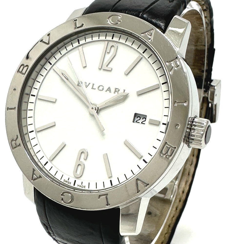 BVLGARI Watches Mechanical Automatic BB41WSLD Stainless Steel, Leather Belt Silver Bulgari Bulgari white dial mens Used Authentic