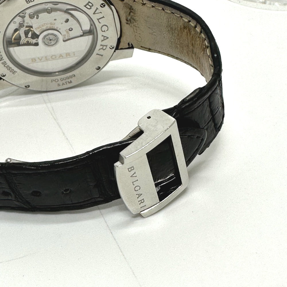 BVLGARI Watches Mechanical Automatic BB41WSLD Stainless Steel, Leather Belt Silver Bulgari Bulgari white dial mens Used Authentic