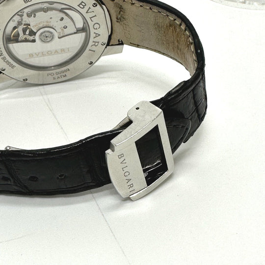 BVLGARI Watches Mechanical Automatic BB41WSLD Stainless Steel, Leather Belt Silver Bulgari Bulgari white dial mens Used Authentic