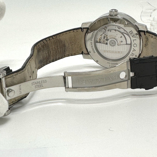 BVLGARI Watches Mechanical Automatic BB41WSLD Stainless Steel, Leather Belt Silver Bulgari Bulgari white dial mens Used Authentic