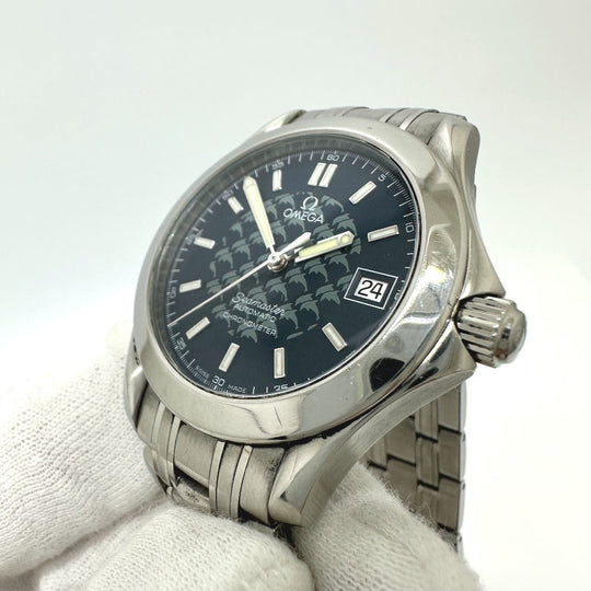 OMEGA Watches Mechanical Automatic 2508.80 Stainless Steel Silver Jacques Mayol 2002 Seamaster chronometer blue dial