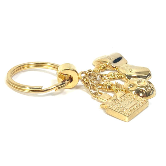 Christian Dior key ring Gold Plated gold Perfume Bag charm Women Used Authentic