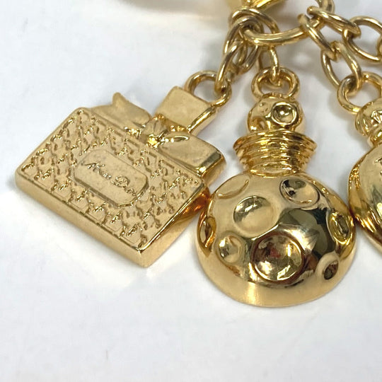 Christian Dior key ring Gold Plated gold Perfume Bag charm Women Used Authentic