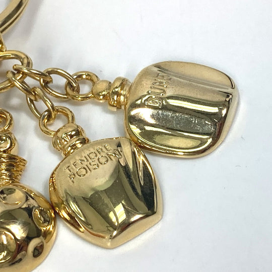 Christian Dior key ring Gold Plated gold Perfume Bag charm Women Used Authentic