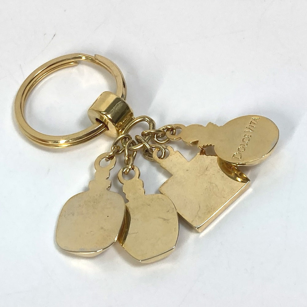 Christian Dior key ring Gold Plated gold Perfume Bag charm Women Used Authentic