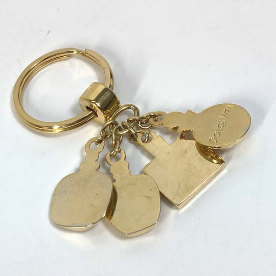 Christian Dior key ring Gold Plated gold Perfume Bag charm Women Used Authentic