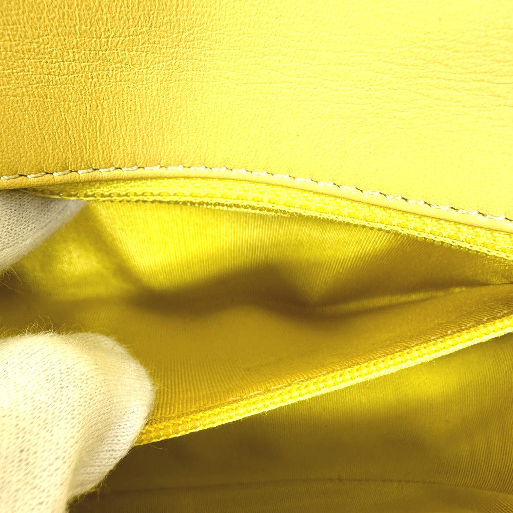 CHANEL Shoulder Bag Calfskin Yellow type CC COCO Mark stitch matelass Women Used Authentic