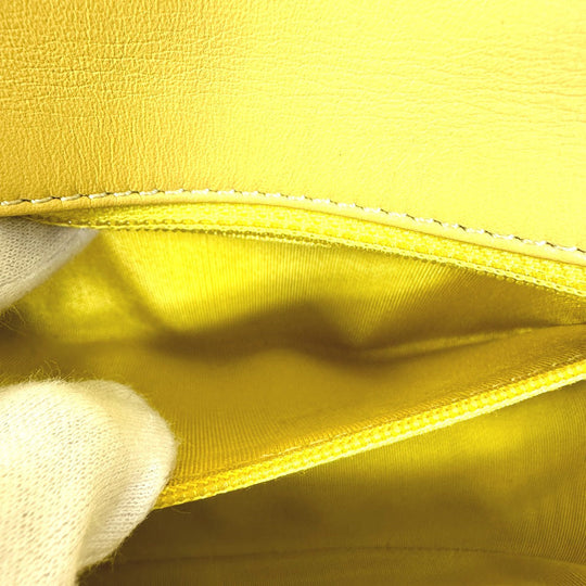 CHANEL Shoulder Bag Calfskin Yellow type CC COCO Mark stitch matelass Women Used Authentic