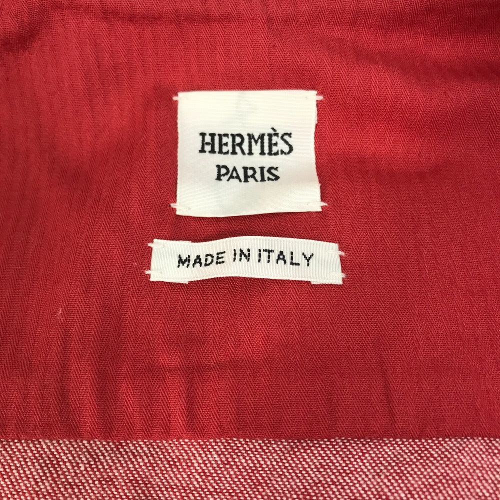 HERMES Denim Jacket Cotton, Elastane Red Serie button Long sleeve Women 36 Used Authentic