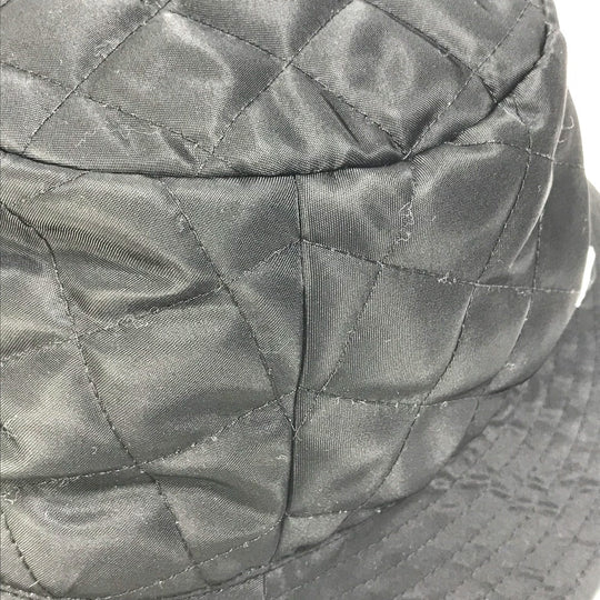 CELINE hat  2AUB0930C Nylon black logo quilting Women S/57 Used Authentic